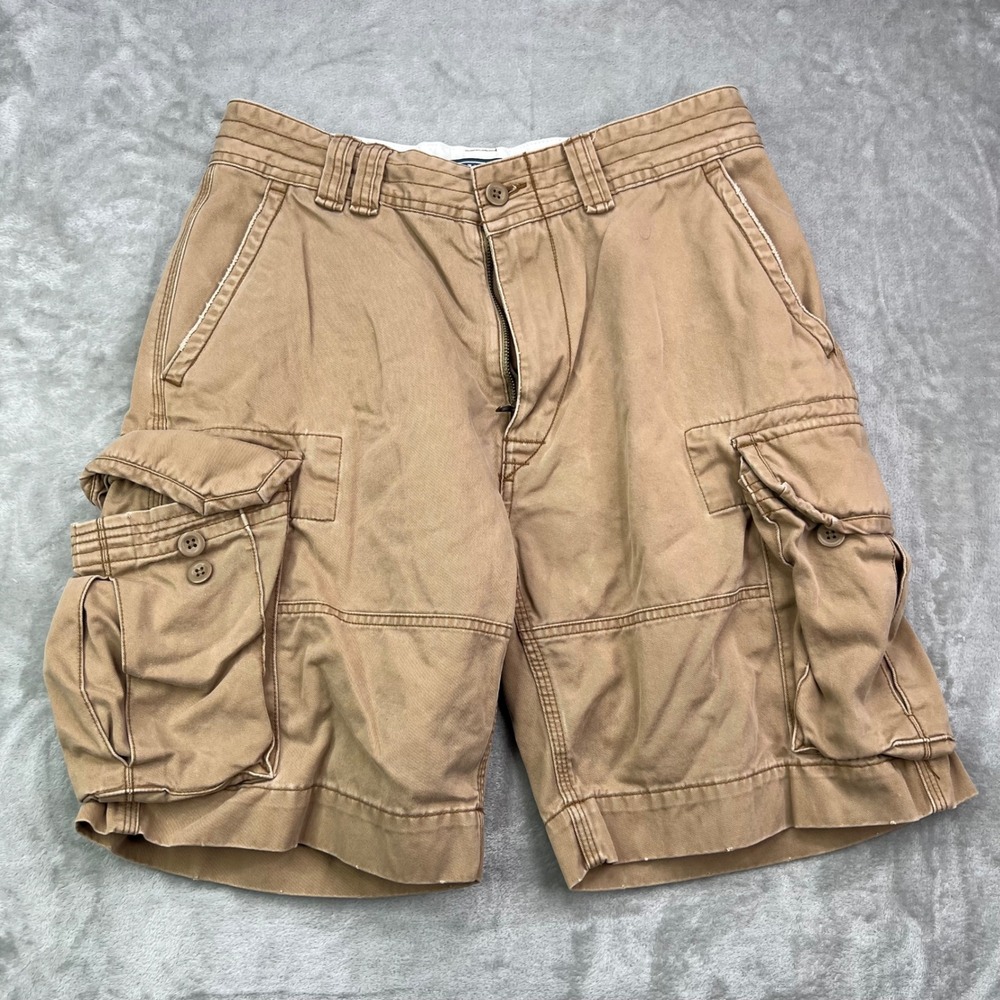 Polo Ralph Lauren Cargo Shorts Mens 31 Khaki Solid Cotton Multi-Pocket Utility